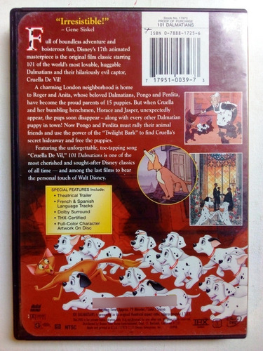 101 Dálmatas 1 & 2 Disney Dvd (Usado)