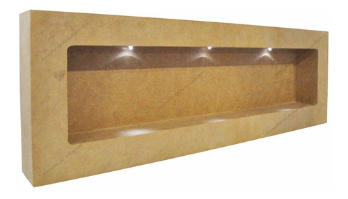 Nicho Duplo Retangular Com Led - 60x20x6 - Mdf - Madeira