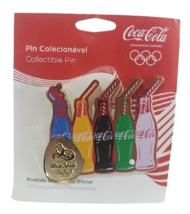 Pin Coca Coca Celebrando Jogos Garrafas Coloridas Rio 2016