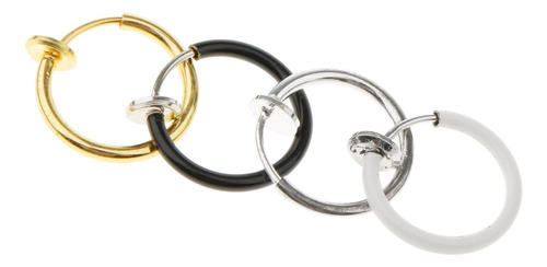 4pcs Clip En Aros Sin Perforaciones Nariz Labios Anillos De