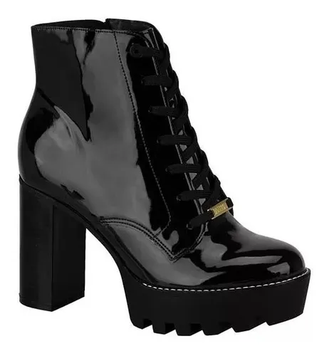 Bota coturno sale verniz vizzano