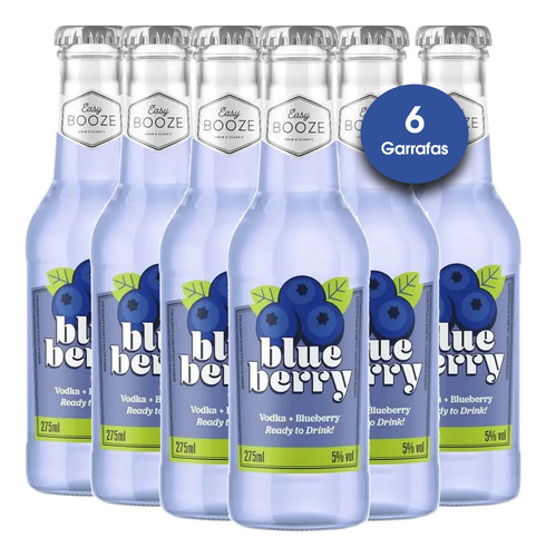 Drink Pronto Easy Booze Blueberry 275ml (6 Garrafas) Kit