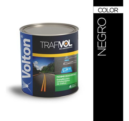 Pintura P/trafico B Solvente, Negro, Volton, Galón 4l