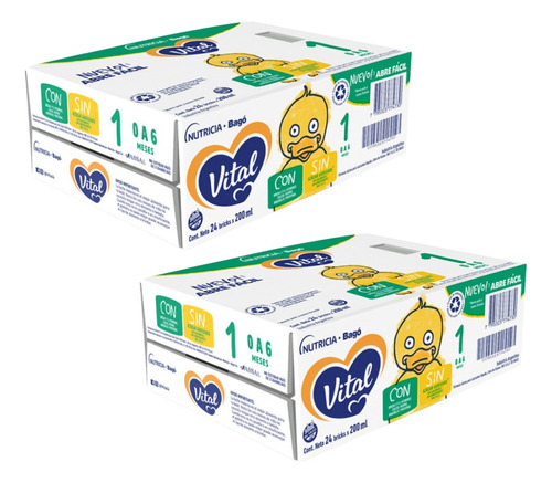 Pack X 48 Leche Vital 1 Brick De 200 Ml - 0 A 6 Meses