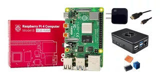 Kit Raspberry Pi 4 B 8gb + Fuente + Gabinet Fan + Hdmi + Dis