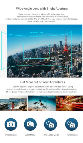 Sjcam Sj4000 Air Wifi Original Full Hd 1080p Prova D'agua
