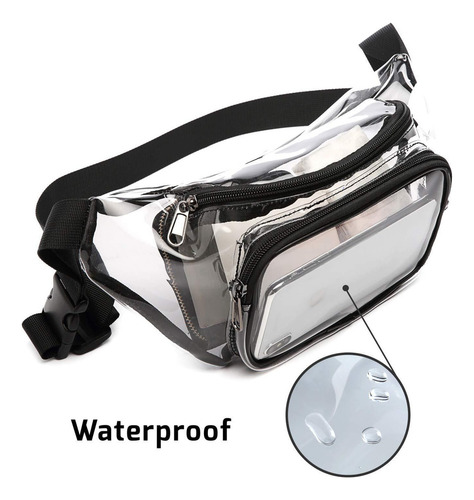 Bolsa De Cintura Esportiva Impermeável Em Pvc Transparente P