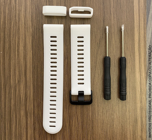 2 Pulseiras Para Garmin Forerunner 945 + Pelicula Vidro Cor Branco Largura Da Pulseira 22 Mm