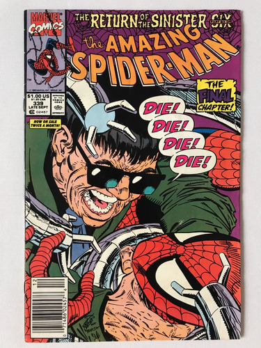 Amazing Spiderman #339 Marvel Comic 1990 Los Seis Siniestros