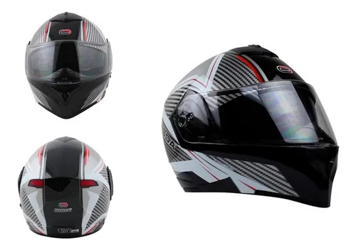 Casco Roda Luminar Carbon Abatible Luz Led Certificado Dot