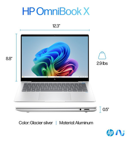 Hp Omnibook X 14 2.2k Touch, Snapdragon X Plus, 16gb, 512gb