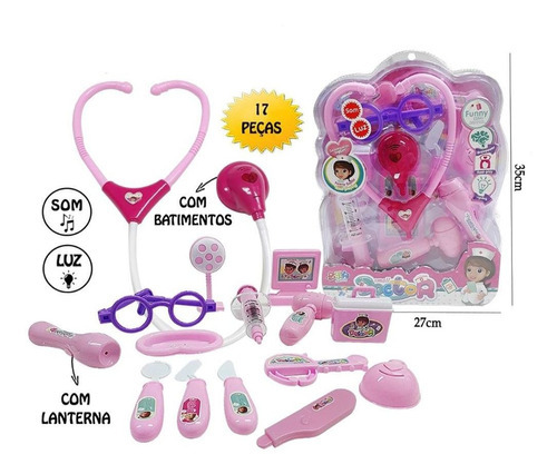 Kit Médica Com Luz E Som 17 Peças Brinquedo Infantil