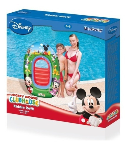 Imagen 3 de 10 de Barco Bote Inflable Flotador Para Pileta Mickey Agua Bestway