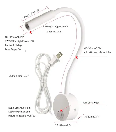 Cable De Enchufe Para Lampara De Lectura Ledsonline Para ...