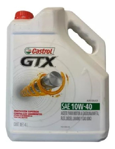 Aceite Castrol Gtx 10w40 4 Lts. En Oferta!