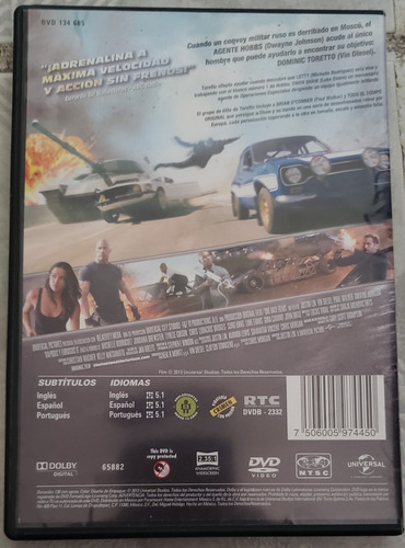 Rapido Y Furioso 1, 2, 4 & 6 Dvd (Usado)