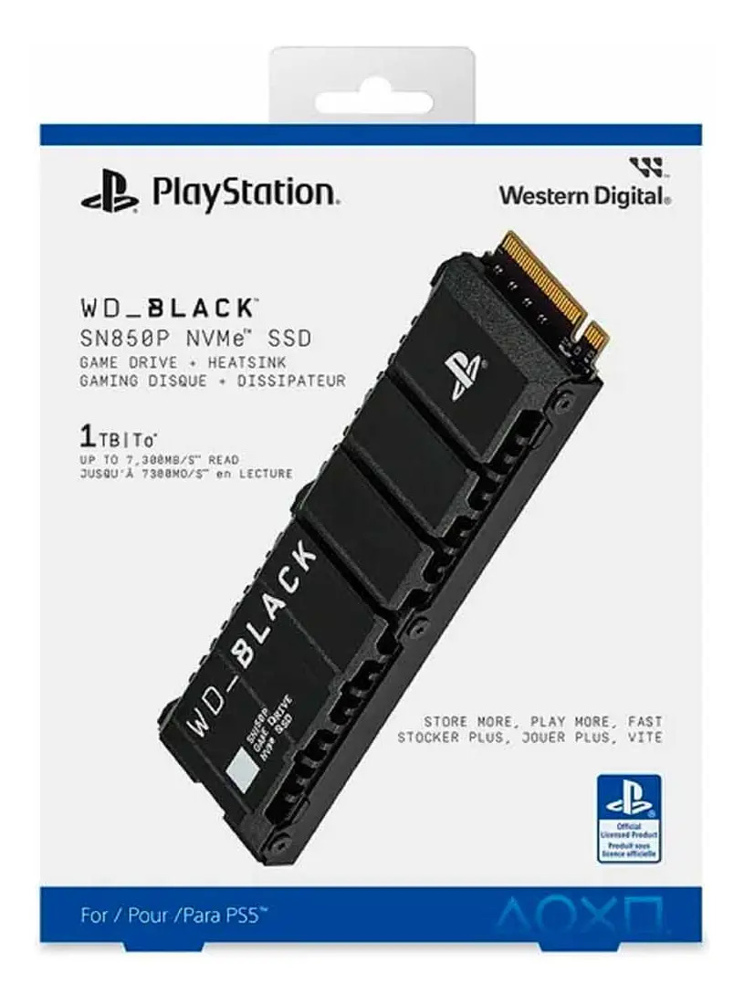 Memoria Ssd Wd Black Nvme Para Ps5 Sn850p 1tb Black Color Negro