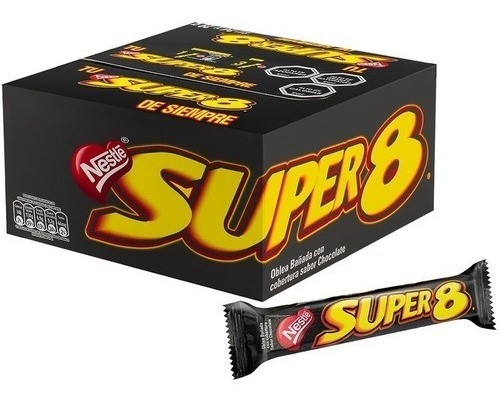 Obleas Con Chocolate Super 8 Caja De 24 Unidades