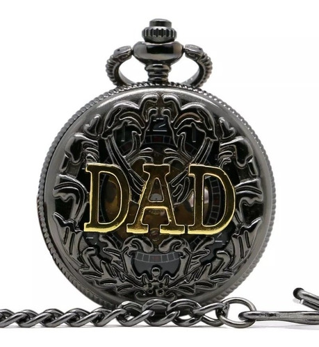 Reloj De Bolsillo Dad A Cuerda Maquinaria Expuesta
