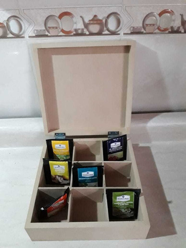 Caja De Madera Para Té Con 9 Divisiones (Usado)