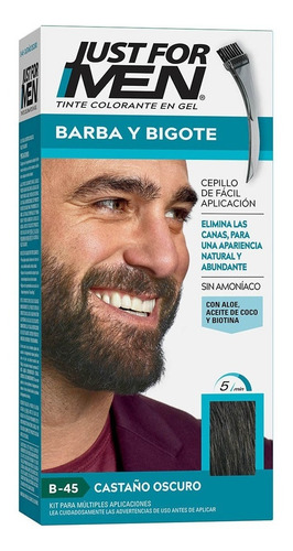 Just For Men Barba Y Bigote Castaño Oscuro Tintura Caja Daño Castaño Oscuro