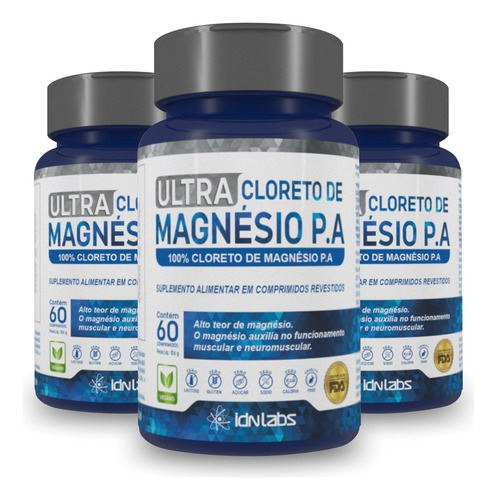 Cloreto De Magnésio Ultra  C/60 Idn Labs Sabor Sem Sabor