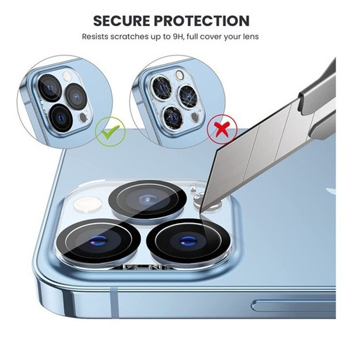 Imagen 6 de 7 de Protector Pantalla Camara Vidrio Templado iPhone 14 Pro, Max