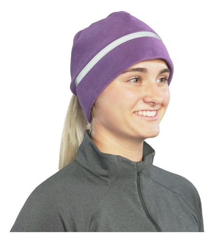 Gorro De Cola De Caballo Para Mujer | Gorro Reflectante Púrpura Talla Única