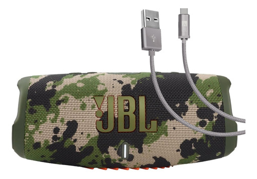 Altavoz Jbl Charge 5 (squad) Con Cable Usb-c Case Logic De 6