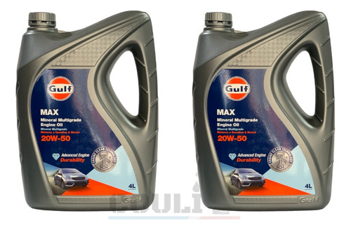 Aceite Gulf Max 20w50 2 Unidades X 4lt - Mineral