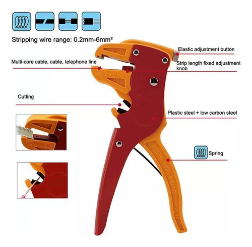 Alicate Decapador Cortador De Fio Cabo 0,2 A 8mm Resistente