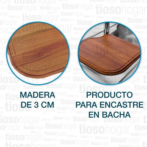 Tabla Picar De Madera Talu Luxor Acero Johnson Sin Interes