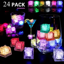 Comprar Goodea 24 Cubos Hielo Led Luminosos Multicolor Fiesta Bebidas Bodas decoracion fiesta, decoraciones para fiestas, adhesivo crest sumergible, hielos led mayoreo, luz led, hielo con luz, bolsas