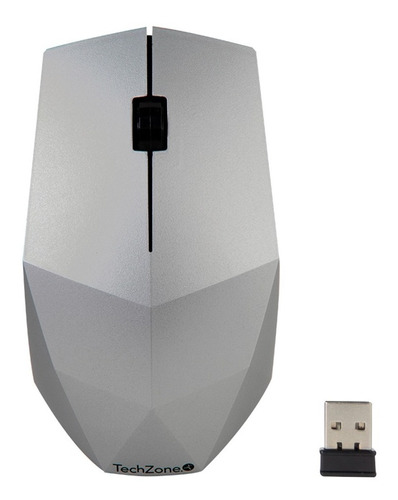 Mouse Óptico Inalámbrico Techzone Con Diseño Ergonómico Color Blanco