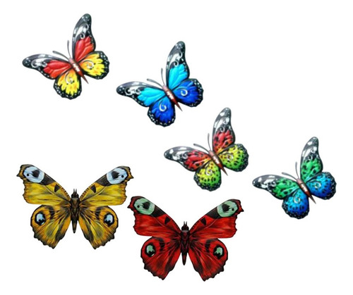 Muyier Paquete De 6 Mariposas Grandes De Metal/mariposa -