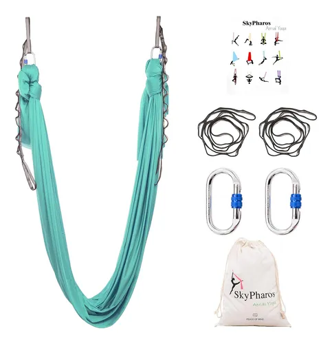 5.5 Yards Aerial Silks Yoga Swing Set- Aerial Yoga Hammo...