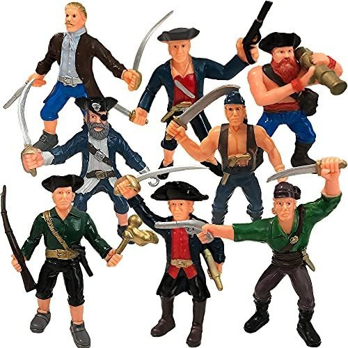 Artcreativity Juego De 8 Figuras De Acción Pirata Para Niñ