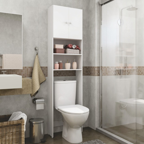 Imagen 3 de 5 de Mueble Multiuso Para Baño Sobre Inodoro Aéreo 2p Mulata