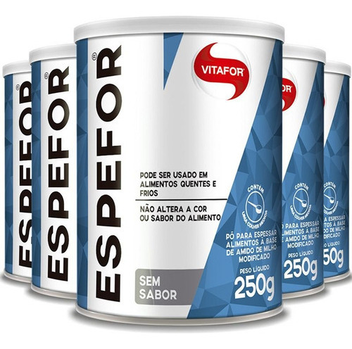 Kit 5 Espefor 250g Vitafor Sabor Natural