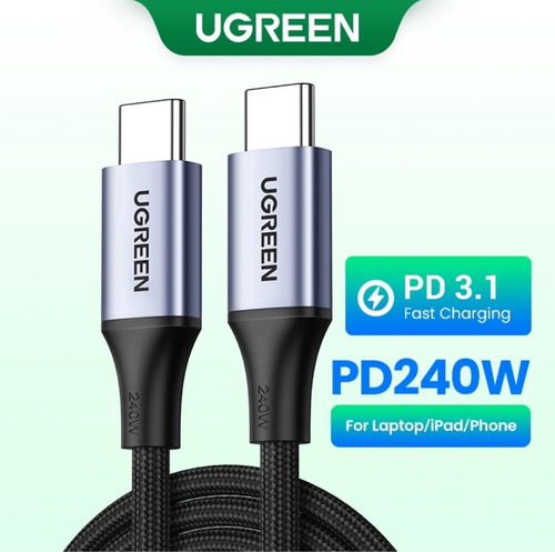 Cable Usb Tipo C 240w Pd3.1 Para Macbook Air Pro iPad Ugreen