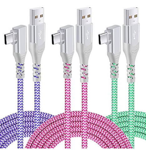 Pofesun Cable Usb C De 10 Pies Ángulo Recto 90 Grados Usb A 