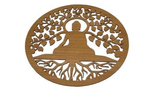 Mandala Buda Árbol De La Vida 30 Cm Diámetro Tono Cavalo