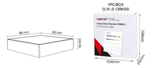 Miboxer B3 Panel De 4 Zonas Remote Rgbw, Batería De Control