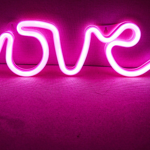 Letrero De Neón Led Love Ps Y Lámpara Acrílica Con Letrero D