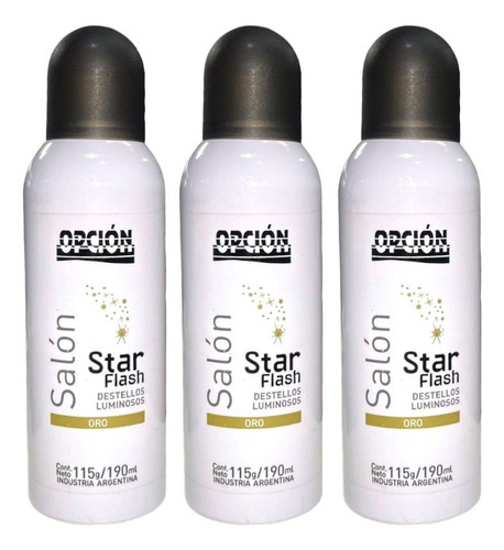 3 Destellos Luminosos Star Flash Opción En Aerosol Oro 190ml