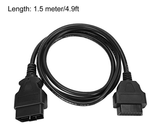 Cable De Extensión Obd2 De 16 Pines Macho A Hembra De 1,5 M