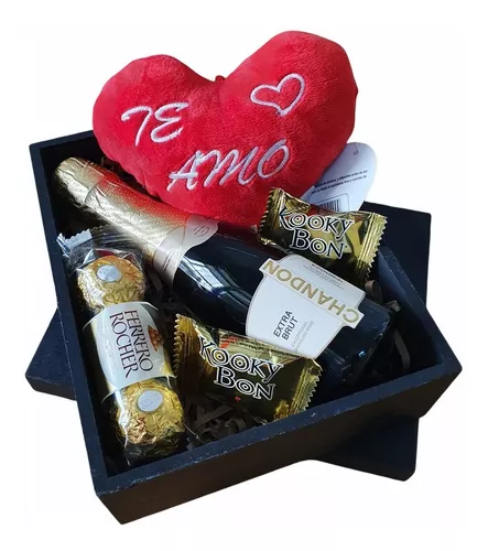 Regalo corazón y chocolates, ideal para enamorados y día de San