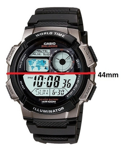Relogio Casio Ae 1000w-cores Borracha Crono 5alarmes Ae100w