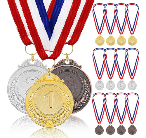 15pzs Medallas Metal De Oro Plata Bronce Deportivas De Niños
