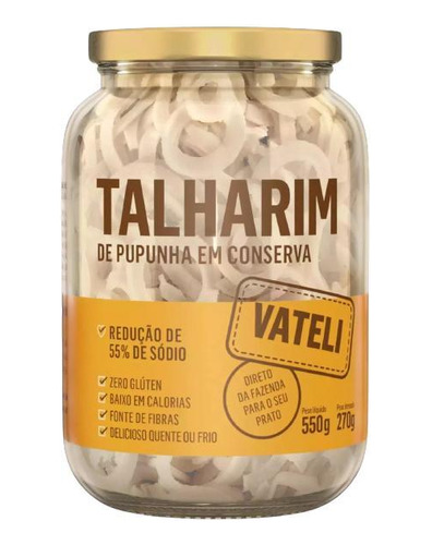 Kit 6x: Palmito Pupunha Talharim Cultivo Sustentável Vateli